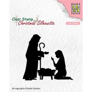 (CSIL007)Nellie's Choice Clear stamps Christmas Silhouette Nativity-2