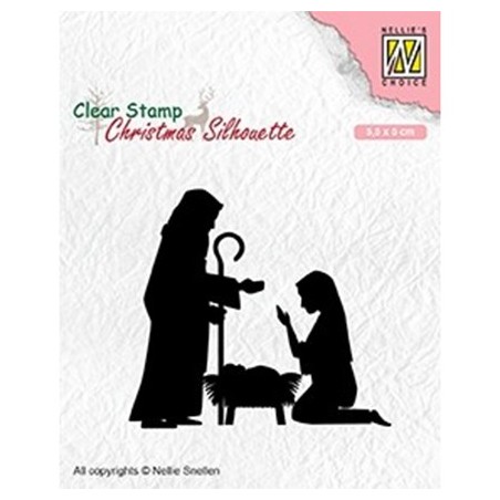 (CSIL007)Nellie's Choice Clear stamps Christmas Silhouette Nativity-2