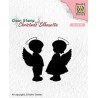 (CSIL008)Nellie's Choice Clear stamps Christmas Silhouette Angelgirl and -boy