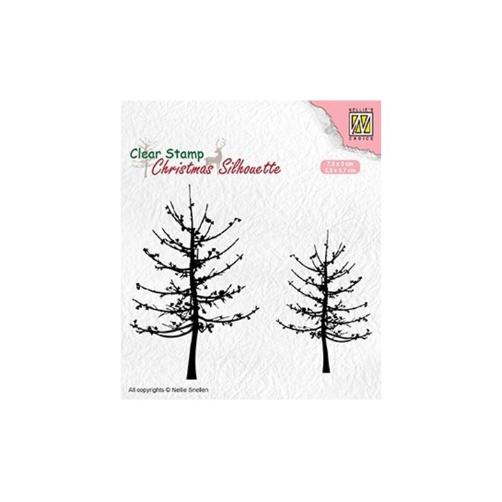 (CSIL010)Nellie's Choice Clear stamps Christmas Silhouette Leafless trees