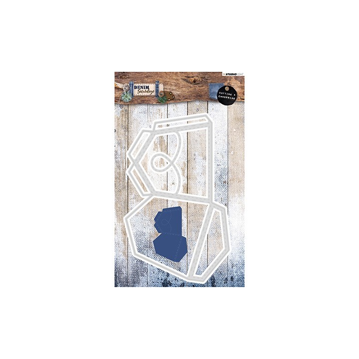 (STENCILDEN140)Studio Light Cutting and Embossing Die Denim Saturdays nr.140