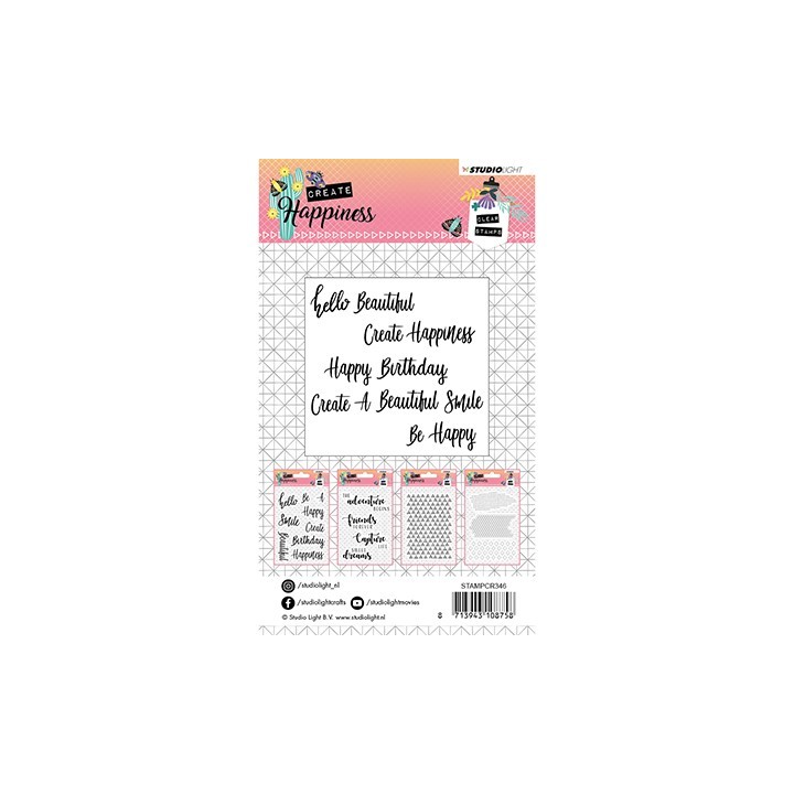 (STAMPCR346)Studio light Stamp Create Happiness nr.346