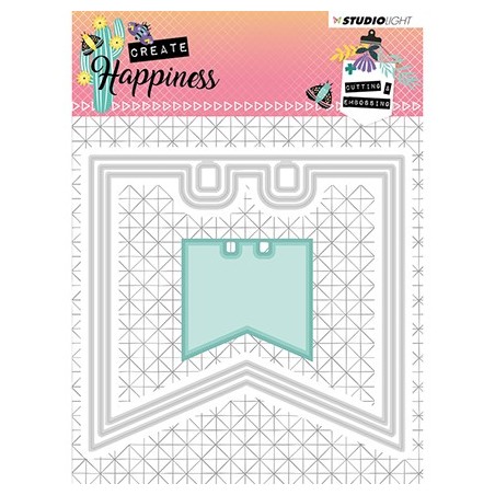(STENCILCR153)Studio Light Cutting and Embossing Die Create Happiness nr.153