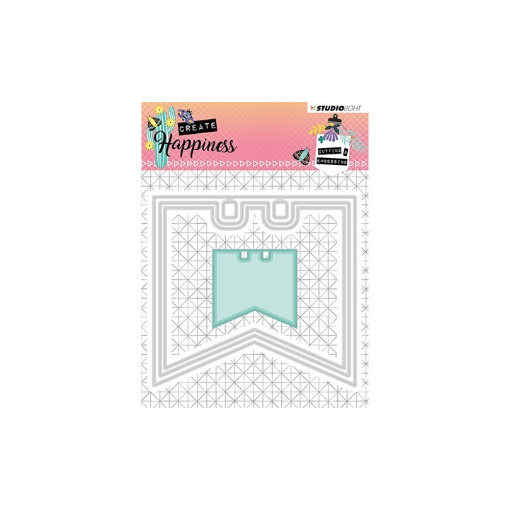 (STENCILCR153)Studio Light Cutting and Embossing Die Create Happiness nr.153