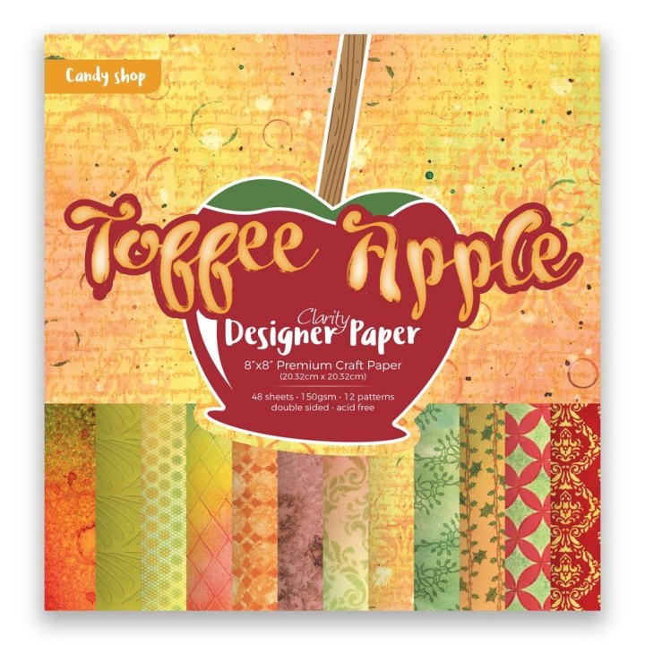 (ACC-CA-30850-88)GROOVI Design Paper Pack 8x8 TOFFEE APPLE