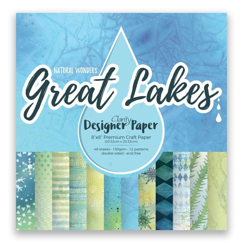 (ACC-CA-40851-88)GROOVI Design Paper Pack 8x8 GREAT LAKES