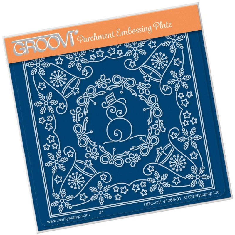 (GRO-ch-41266-01)Groovi® Baby plate A6 TINA'S CHRISTMAS SNOWMAN PARCHLET