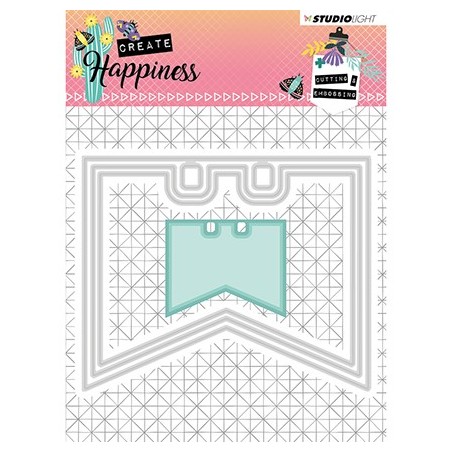 (STENCILCR154)Studio Light Cutting and Embossing Die Create Happiness nr.154