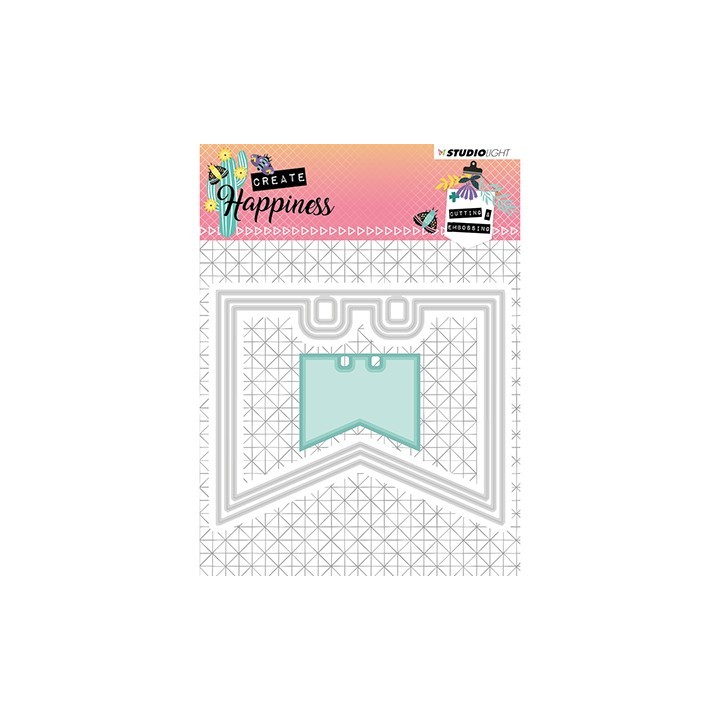 (STENCILCR154)Studio Light Cutting and Embossing Die Create Happiness nr.154