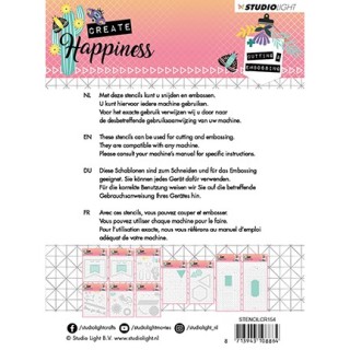 (STENCILCR154)Studio Light Cutting and Embossing Die Create Happiness nr.154