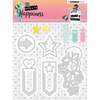 (STENCILCR155)Studio Light Cutting and Embossing Die Create Happiness nr.155