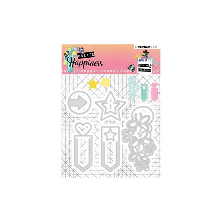 (STENCILCR155)Studio Light Cutting and Embossing Die Create Happiness nr.155