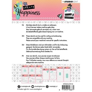 (STENCILCR155)Studio Light Cutting and Embossing Die Create Happiness nr.155
