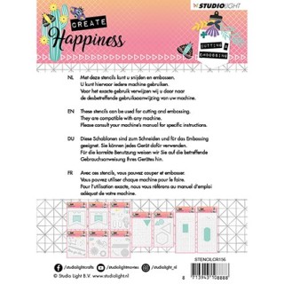(STENCILCR157)Studio Light Cutting and Embossing Die Create Happiness nr.157