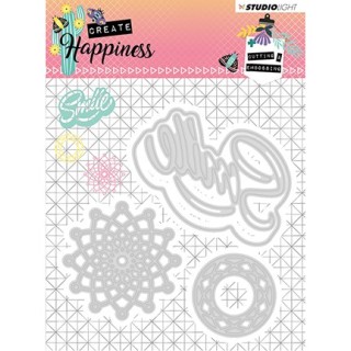 (STENCILCR157)Studio Light Cutting and Embossing Die Create Happiness nr.157