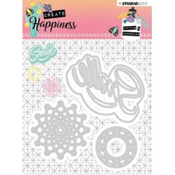 (STENCILCR157)Studio Light Cutting and Embossing Die Create Happiness nr.157