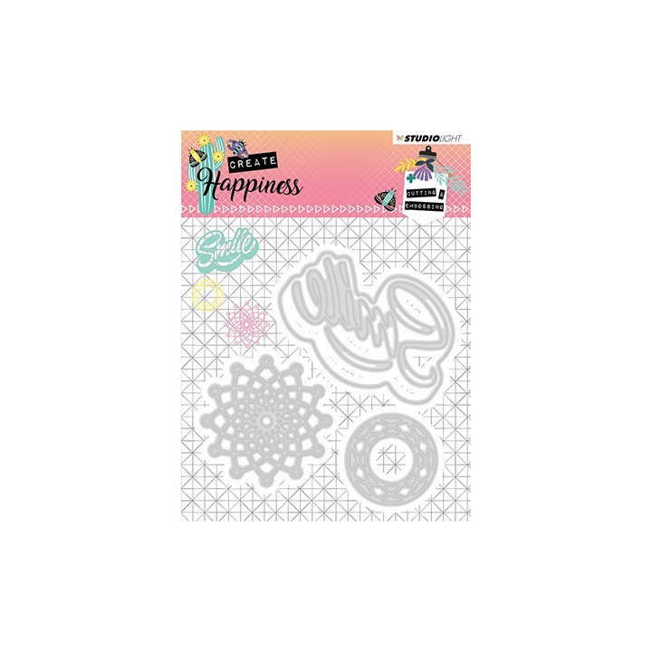 (STENCILCR157)Studio Light Cutting and Embossing Die Create Happiness nr.157