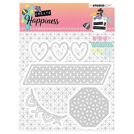(STENCILCR158)Studio Light Cutting and Embossing Die Create Happiness nr.158