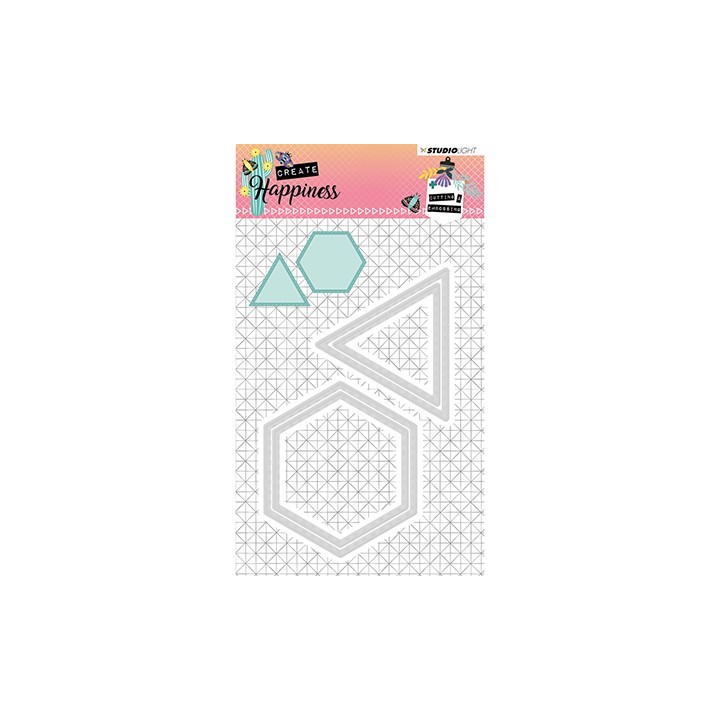 (STENCILCR160)Studio Light Cutting and Embossing Die Create Happiness nr.160