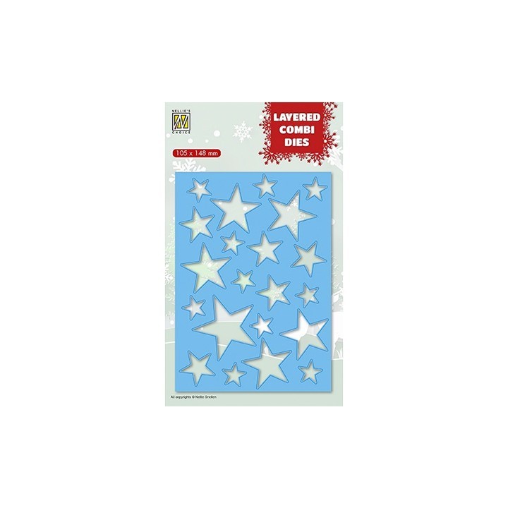 (LCDCS001)Nellie's Layered combi dies Christmas Stars (Layer A)