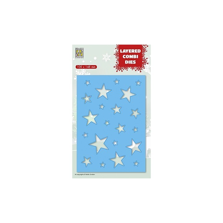 (LCDCS002)Nellie's Layered combi dies Christmas Stars (Layer B)