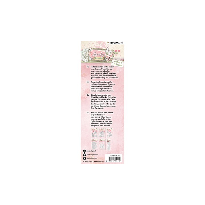 (STENCILLM215)Studio Light Cutting and Embossing Die Lovely Moments nr.215