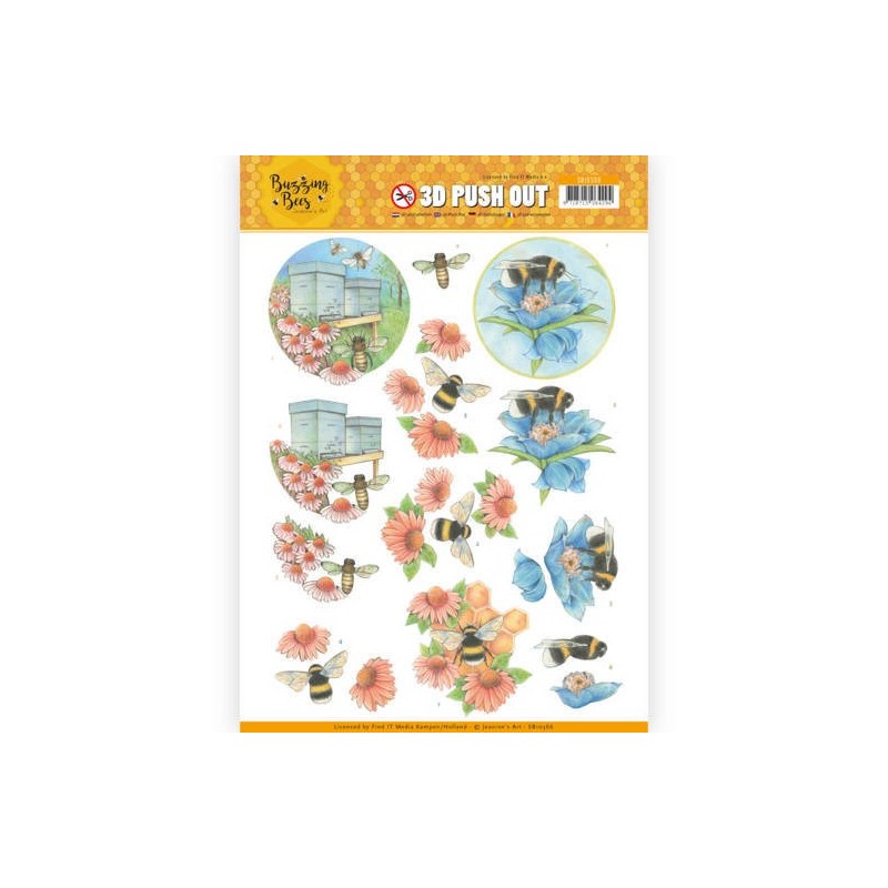 (SB10366)3D Pushout - Jeanines Art - Buzzing Bees - Working Bees