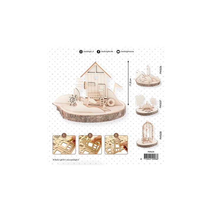 (PWSL05)Wooden Beach House Scenery nr.05