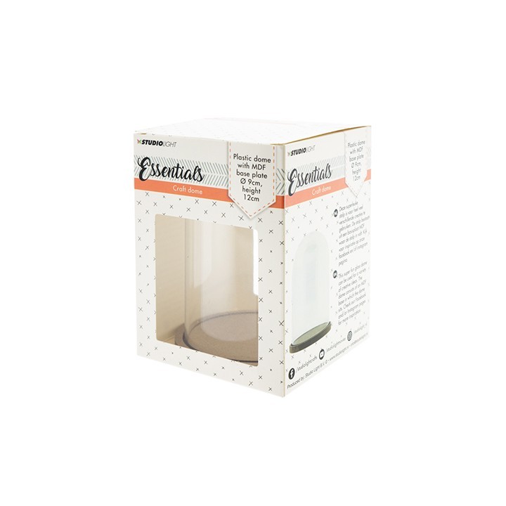 (PLASTICDOME12)Plastic dome with MDF base plate Ø 9 cm