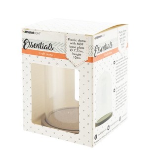 (PLASTICDOME13)Plastic dome with MDF base plate Ø 7.7 cm