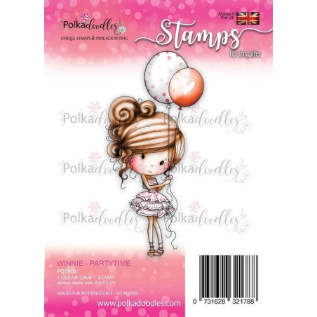 (PD7808)Polkadoodles Winnie Partytime Clear Stamp