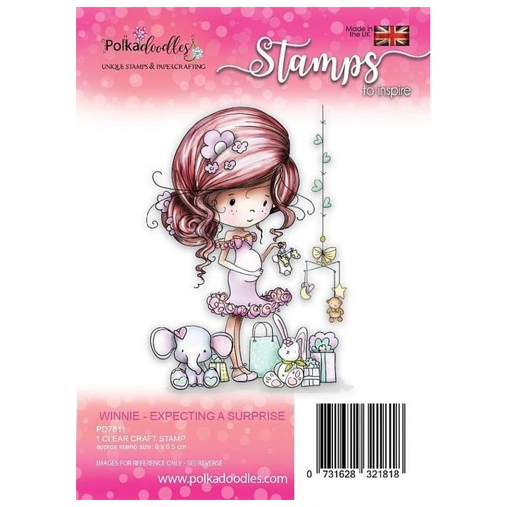 (PD7811)Polkadoodles Winnie Expecting a Suprise Clear Stamp