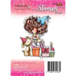 (PD7813)Polkadoodles Winnie Pile of Gifts Clear Stamp