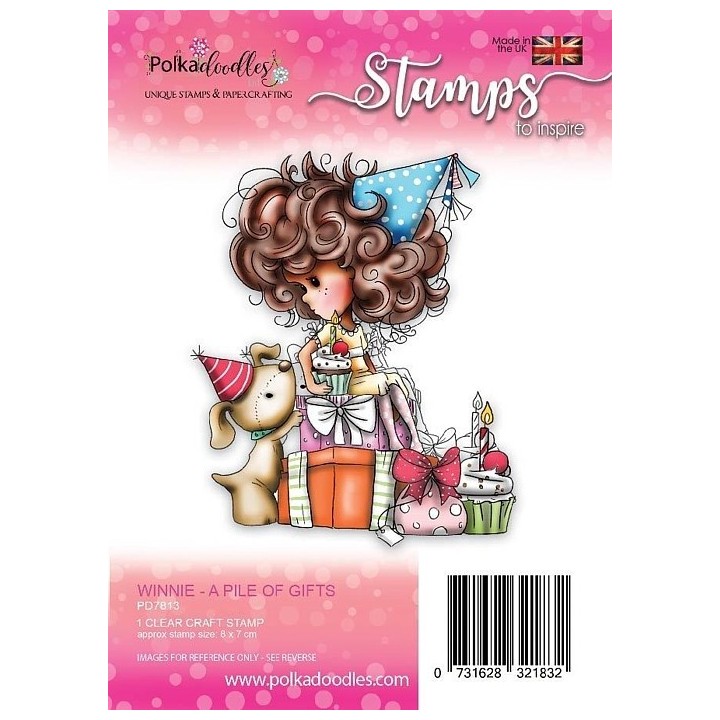 (PD7813)Polkadoodles Winnie Pile of Gifts Clear Stamp