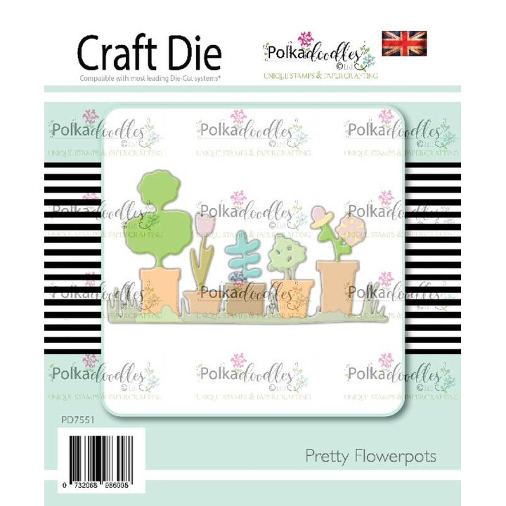 (PD7551)Polkadoodles Pretty Flowerpots Die