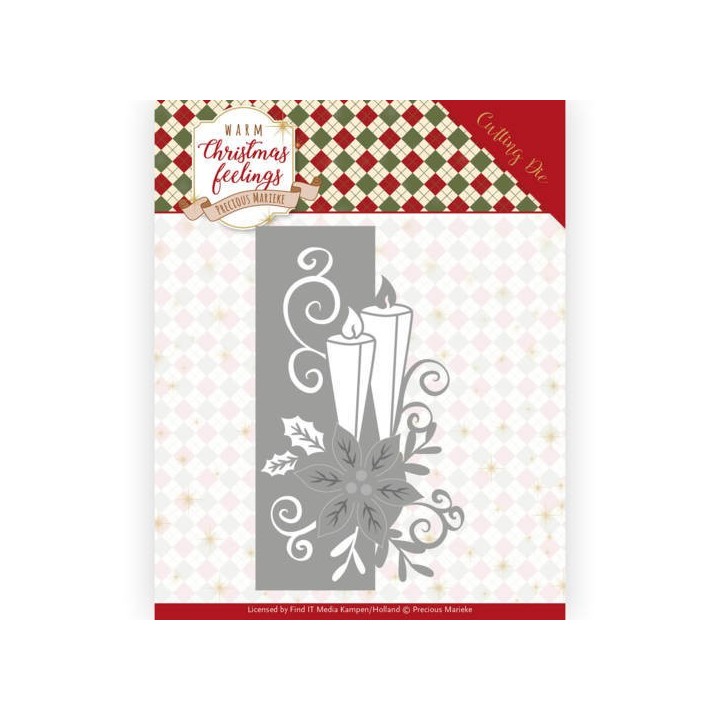 (PM10159)Dies - Precious Marieke - Warm Christmas Feelings - Candle Edge