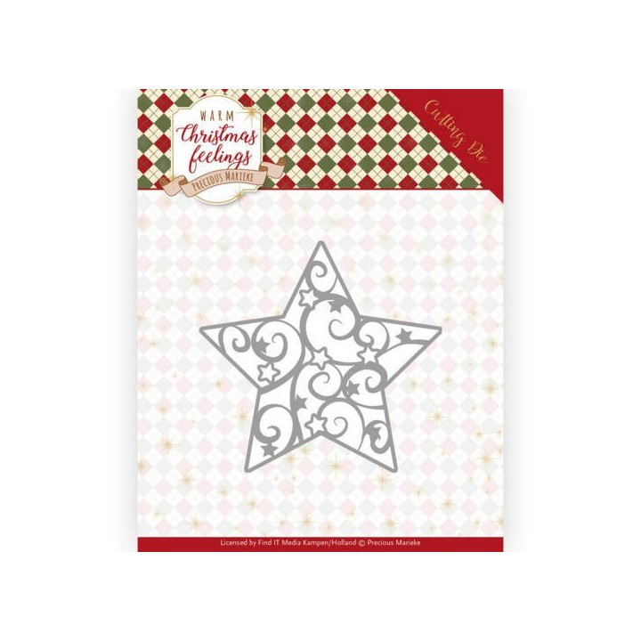 (PM10163)Dies - Precious Marieke - Warm Christmas Feelings - Swirl Star