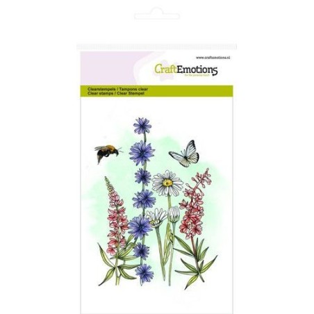 (1302)CraftEmotions clearstamps A6 - wild flowers 2
