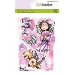 (1644)CraftEmotions clearstamps A6 - Angel & Bear 1 Carla Creaties