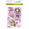 (1644)CraftEmotions clearstamps A6 - Angel & Bear 1 Carla Creaties