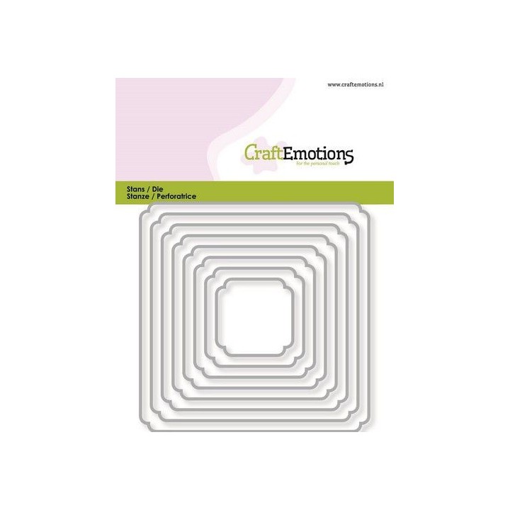 (115633/0816)CraftEmotions Die - edges square double rounder Card