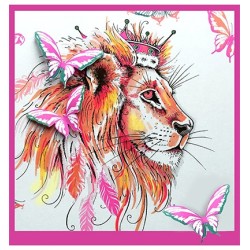 (PI018)Pink Ink Desings Fauna series Lion