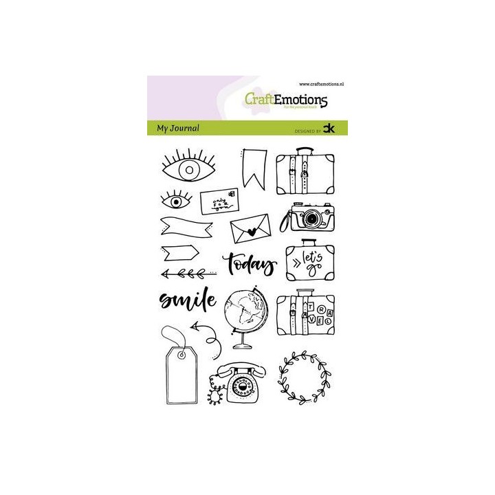 (1771)CraftEmotions clearstamps A6 - My Journal - Travel Carla Kamphuis