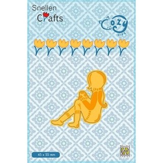 (SCCOD007)Snellen Crafts Cozy dies: Girl and cat