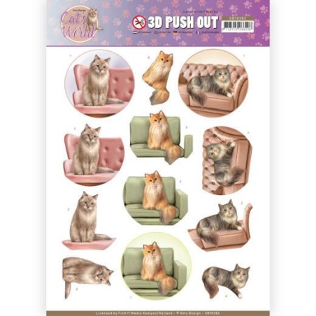 (SB10382)3D Pushout - Amy Design - Cats World - Show Cats