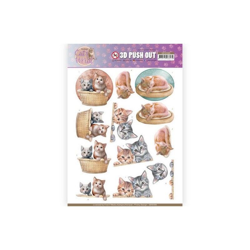 (SB10380)3D Pushout - Amy Design - Cats World - Kittens (SB10380)3D Pushout - Amy Design - Cats World - Kittens