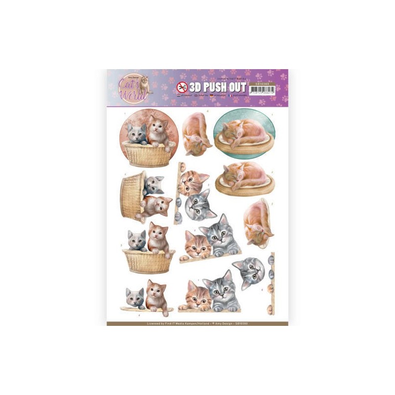 (SB10380)3D Pushout - Amy Design - Cats World - Kittens