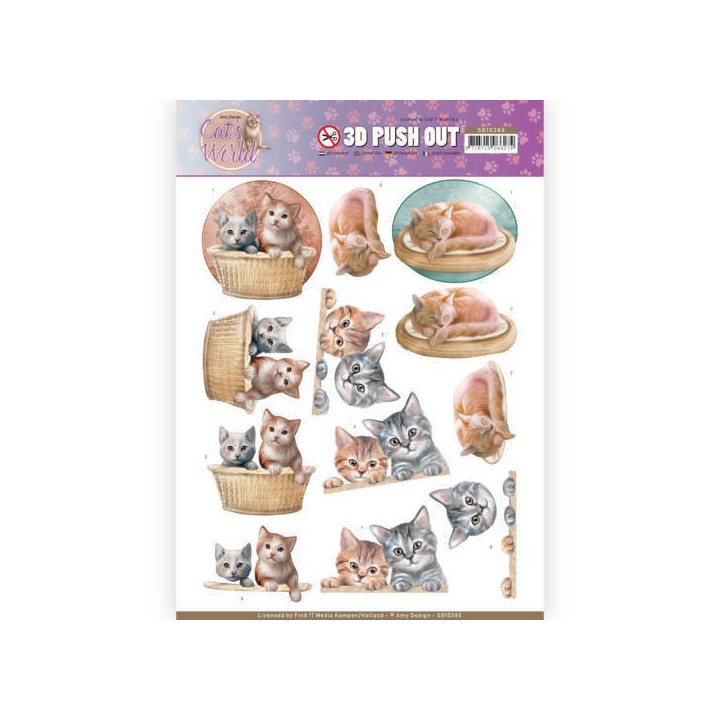 (SB10380)3D Pushout - Amy Design - Cats World - Kittens