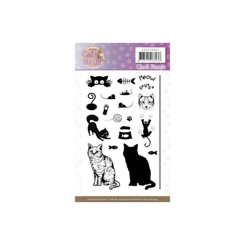 (ADCS10064)Clear Stamps - Amy Design - Cats World