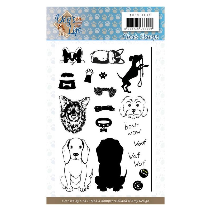 (ADCS10063)Clear Stamps - Amy Design - Dog's Life